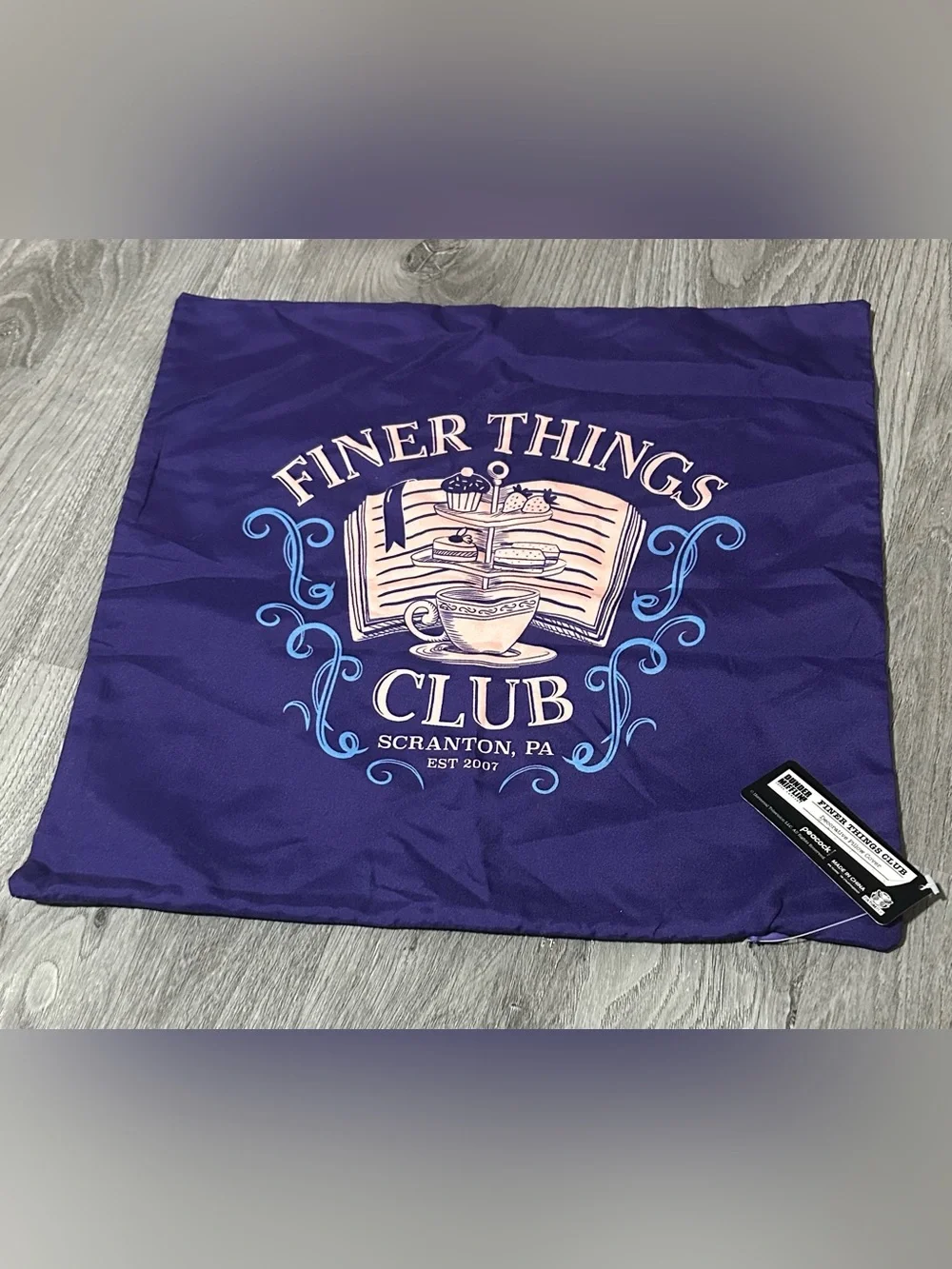 NWT The Office Culturefly Finer Things Club Purple Pillow Case